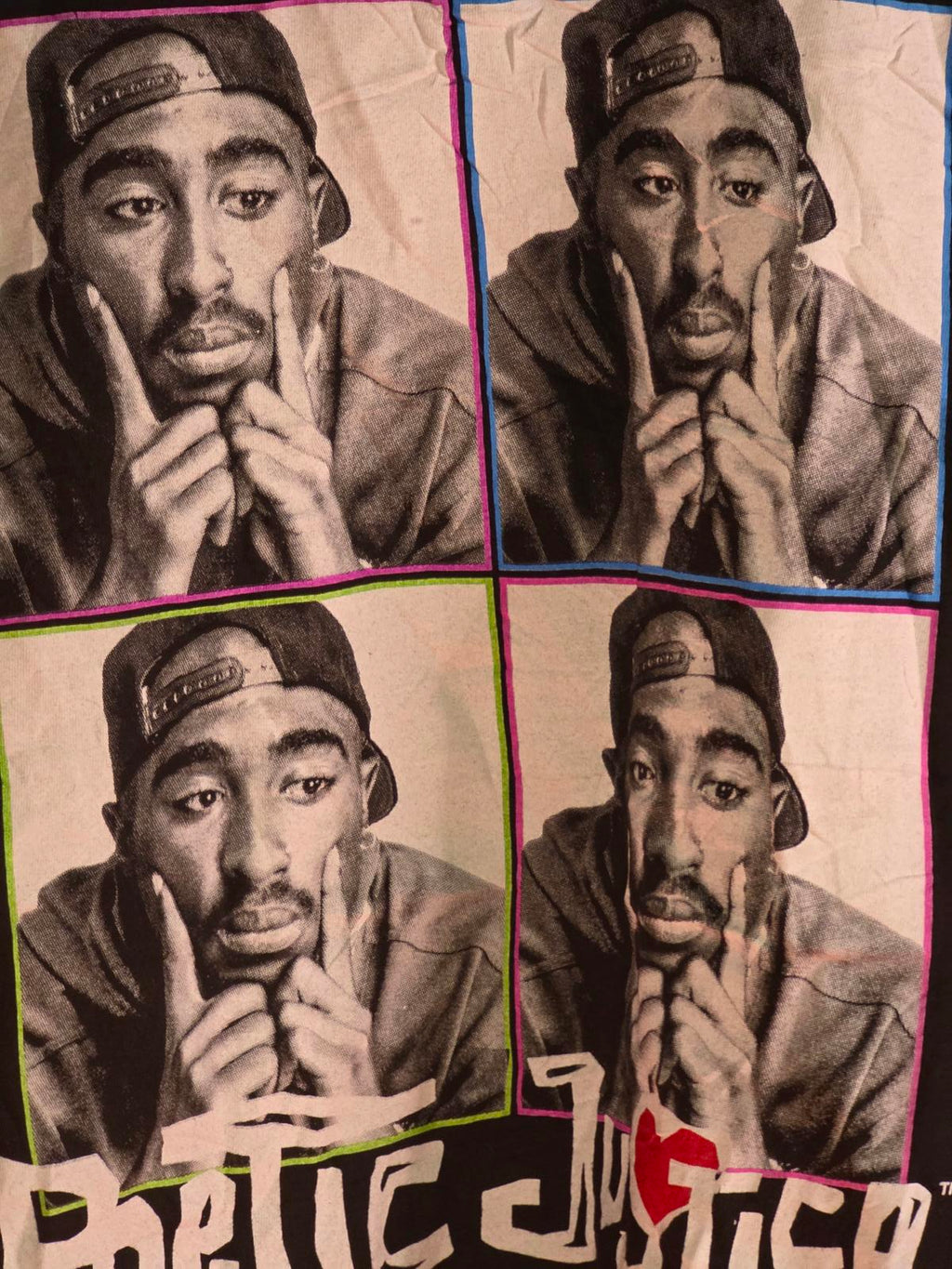 Poetic Justice Tupac Graphic T-Shirt Black Large