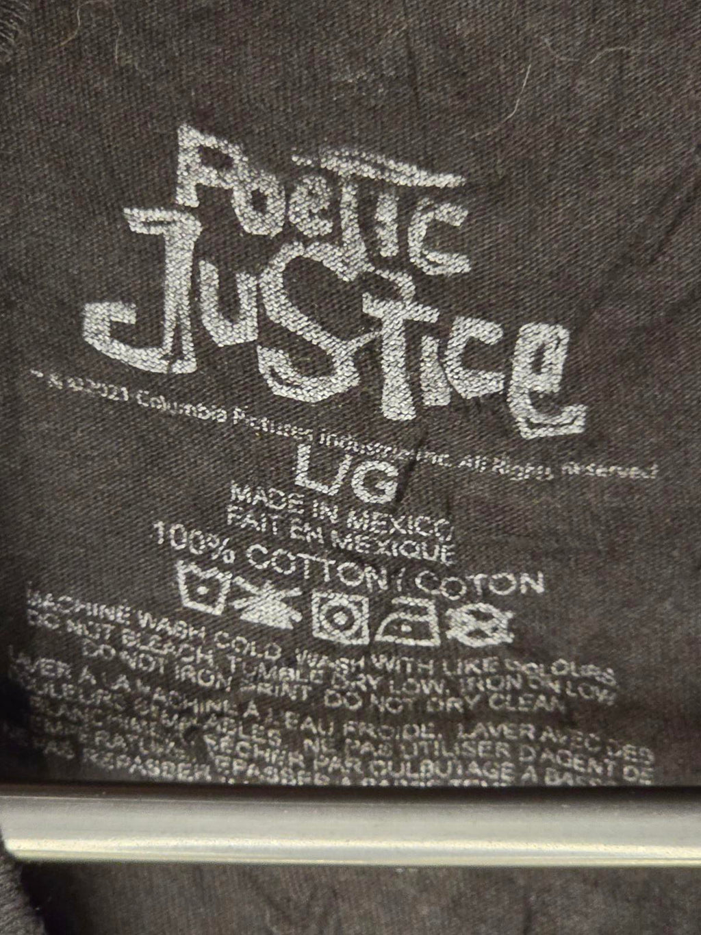 Poetic Justice Tupac Graphic T-Shirt Black Large