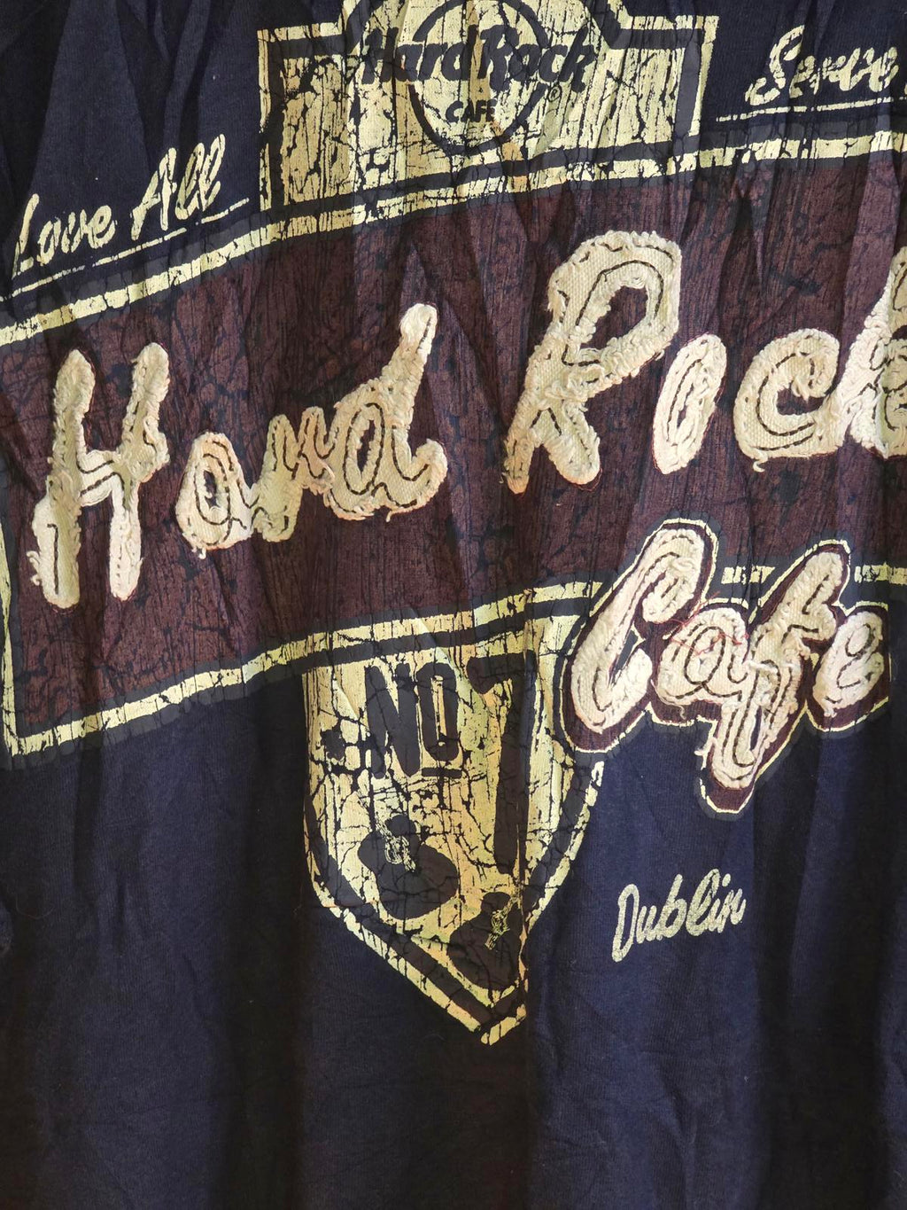 Hard Rock Cafe Dublin Vintage Logo T-Shirt Navy Blue XL