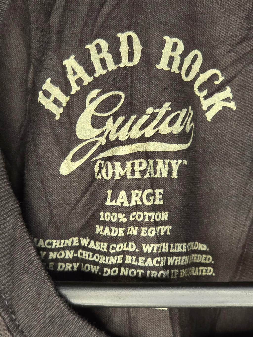 Hard Rock Guitar Company Graphic T-Shirt Black Large Cotton