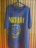 Nirvana Band T-shirt Yellow Logo Blue XXL