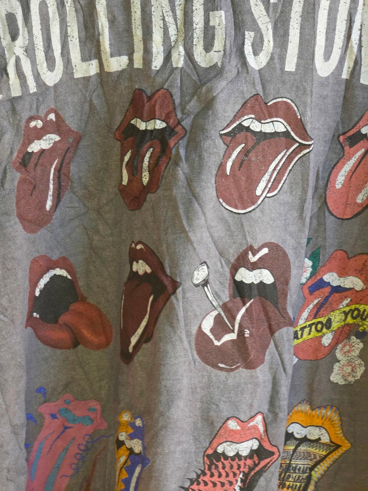 The Rolling Stones Graphic T-Shirt Multi Tongue Logos Grey Youth Large
