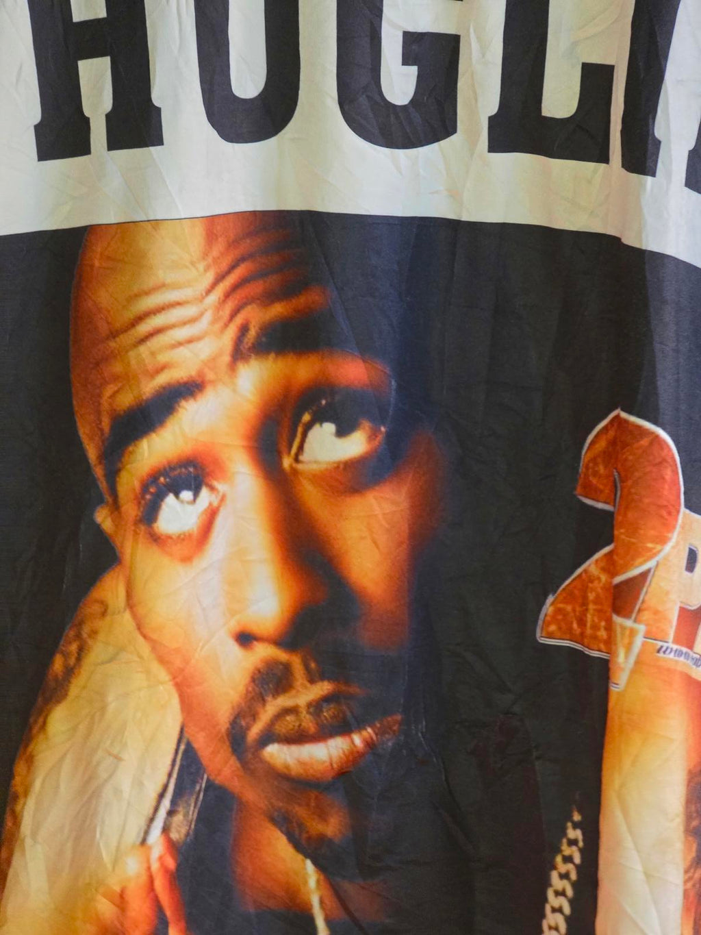 2Pac Thug Life Graphic T-Shirt Black Orange Medium