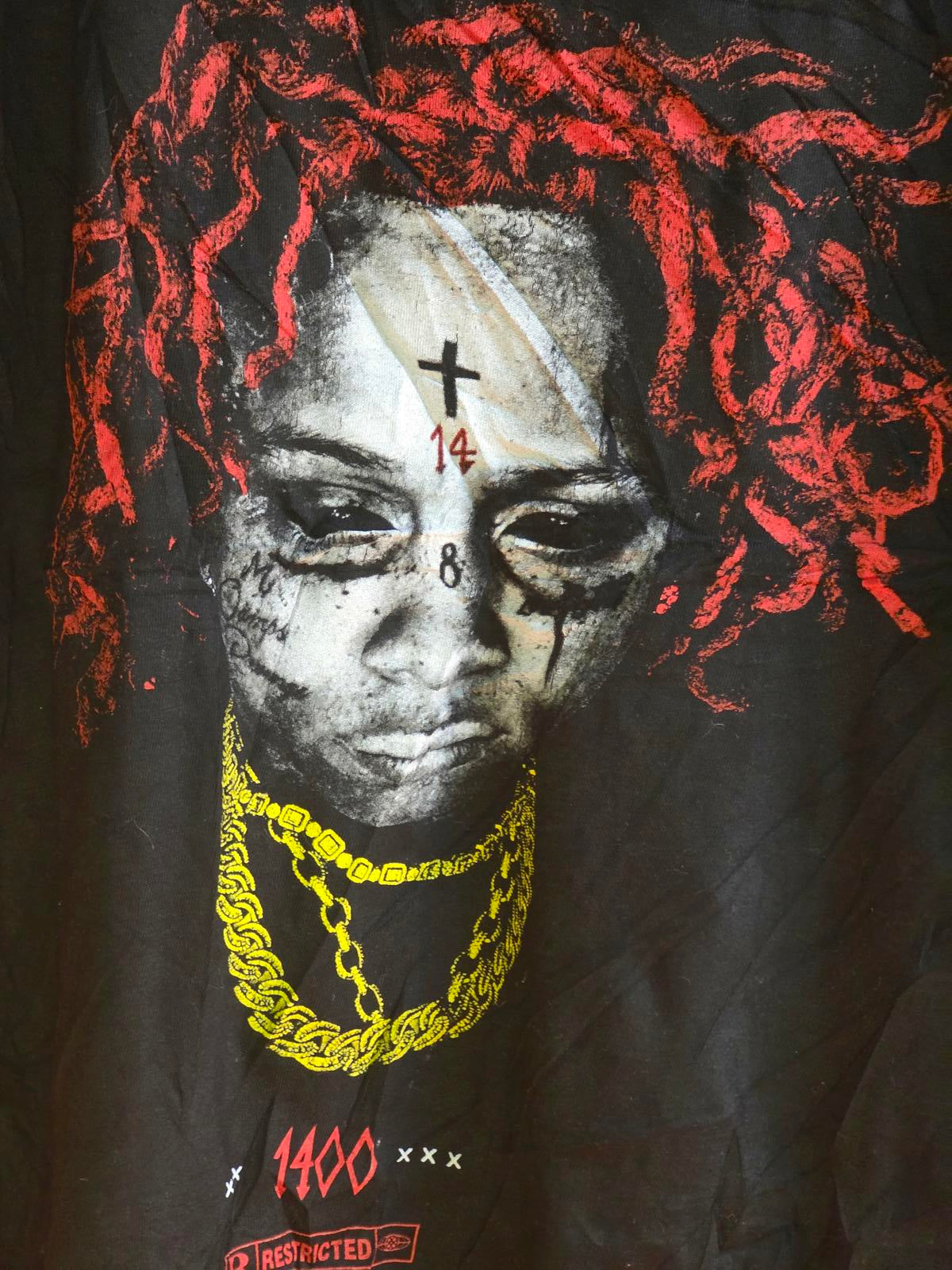 Trippie Redd Graphic T-Shirt Black Large 100% Cotton