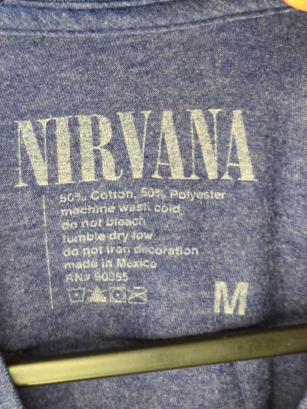 Nirvana Graphic T-shirt Yellow Print Blue Medium