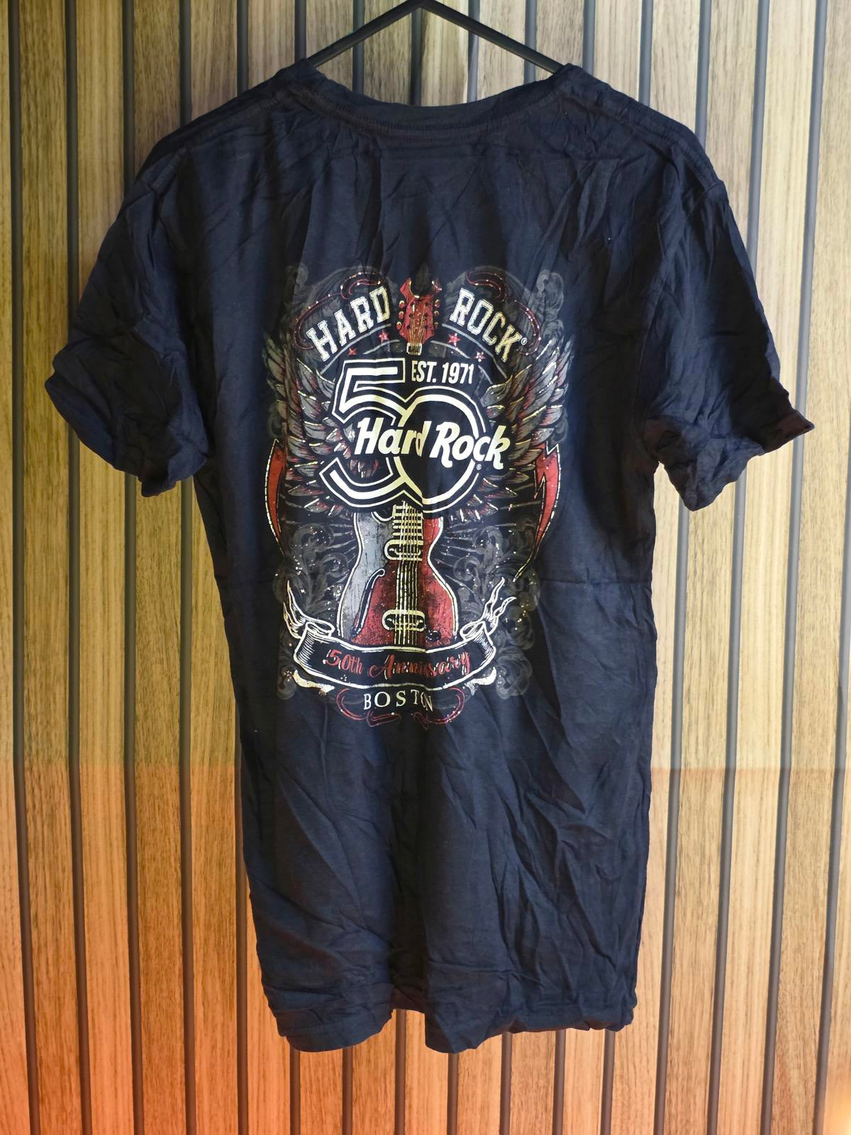 Hard Rock 50th Anniversary Boston Graphic T-Shirt Black Small