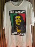 Zion Bob Marley One Love Graphic T-Shirt White Size Regular XXL