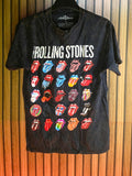 The Rolling Stones T-Shirt Multiple Tongue Logos Black Medium