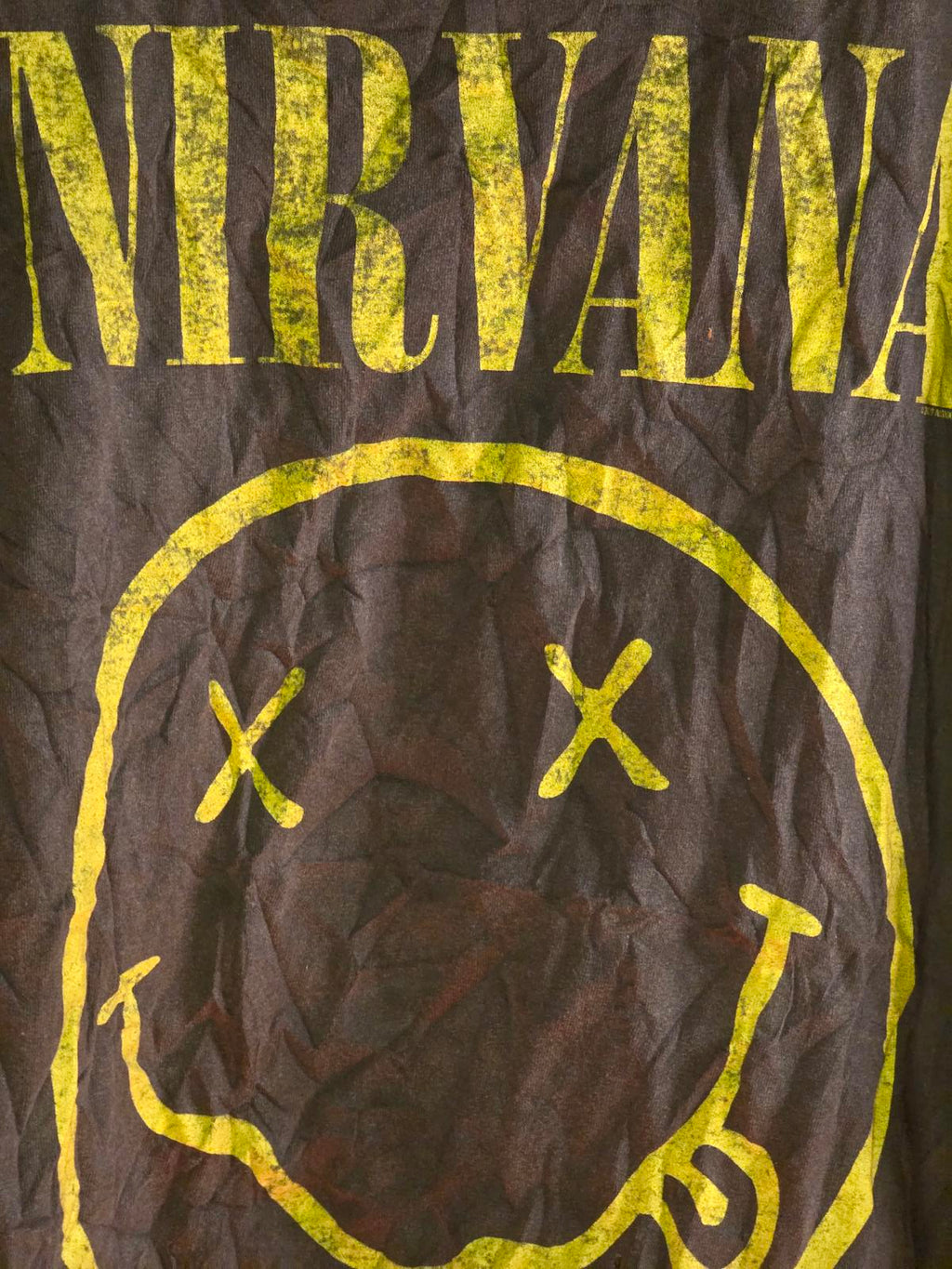 Nirvana Smiley Face Band T-shirt Distressed Grey One Size