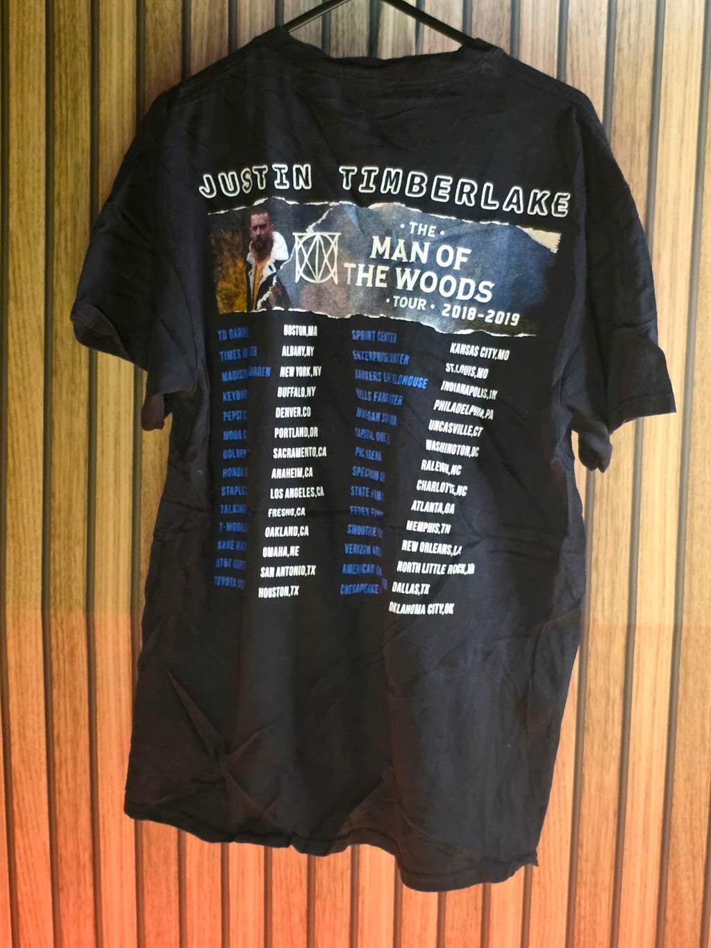 Justin Timberlake Man of the Woods Tour Black Graphic T-Shirt Small