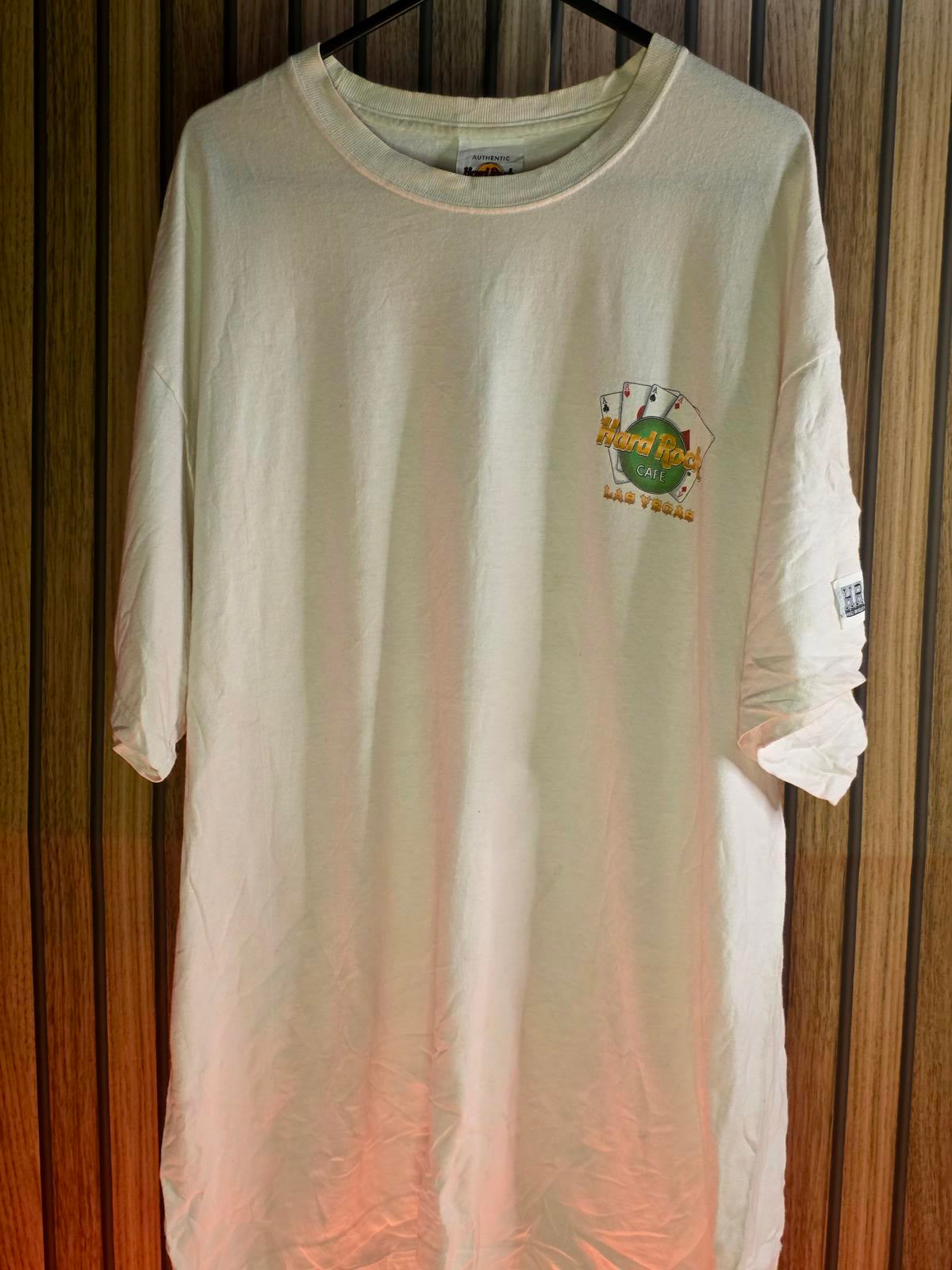 Hard Rock Cafe Las Vegas Graphic T-shirt White Oversized