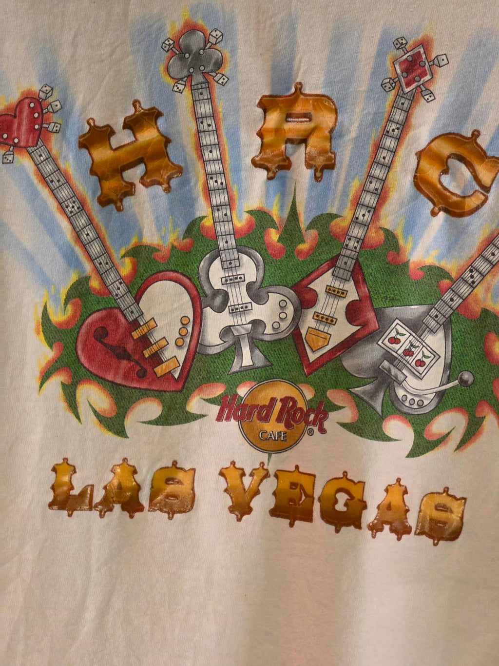 Hard Rock Cafe Las Vegas Graphic T-shirt White Oversized