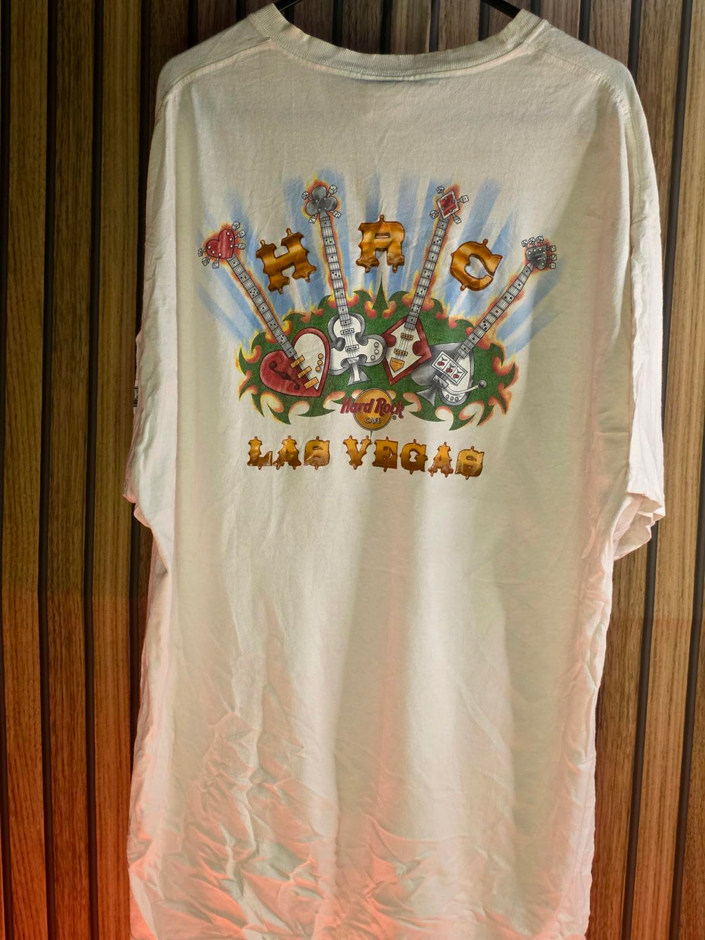 Hard Rock Cafe Las Vegas Graphic T-shirt White Oversized