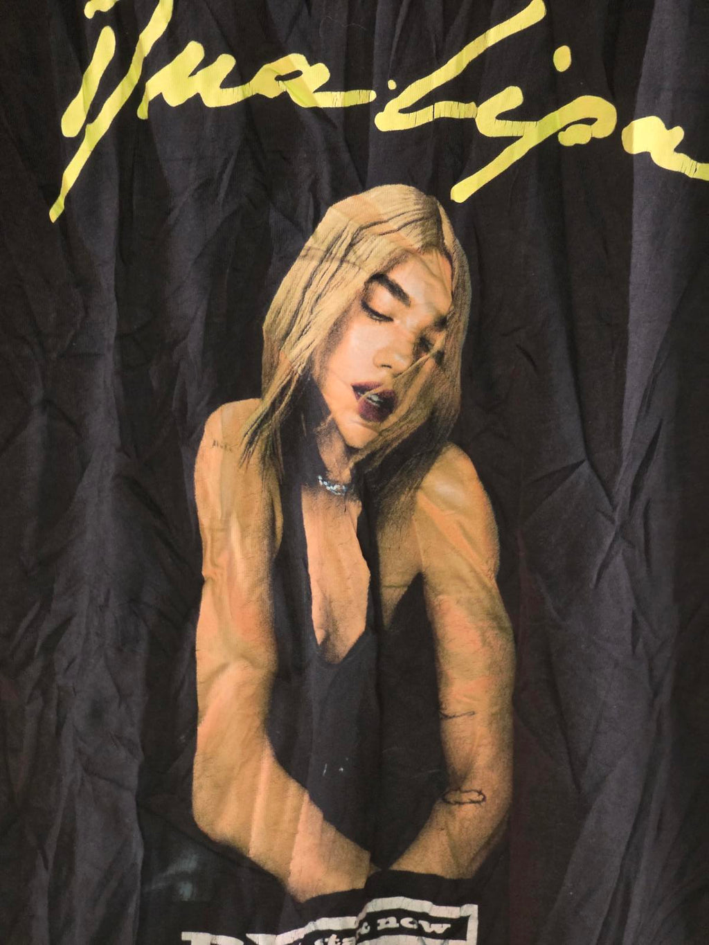 Dua Lipa Graphic T-Shirt Black Medium Cotton