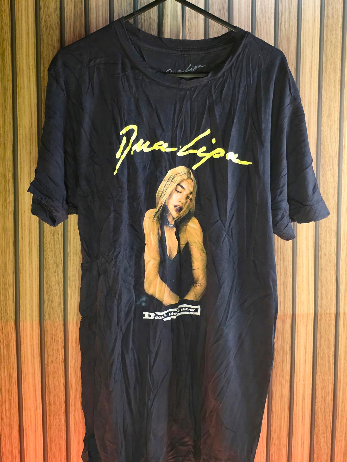 Dua Lipa Graphic T-Shirt Black Medium Cotton