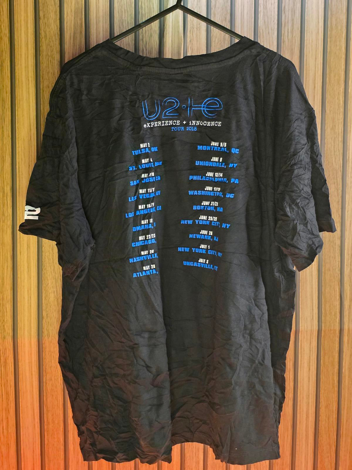 U2 Experience + Innocence Tour 2018 Black Graphic T-Shirt XL