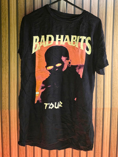 Bad Habits Tour T-shirt Black Orange Size M