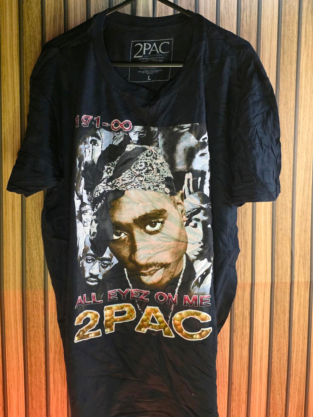 2PAC All Eyez On Me Graphic T-Shirt Black Large