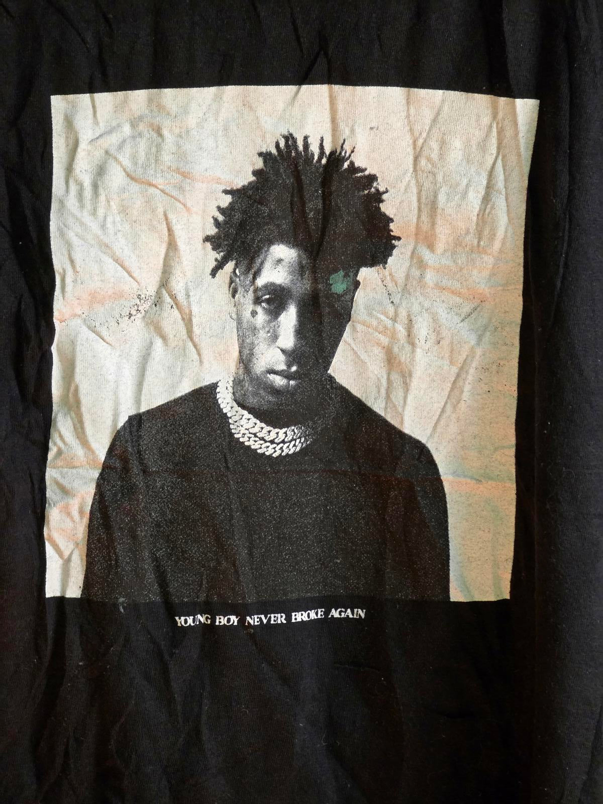 YoungBoy Never Broke Again Black Graphic T-Shirt Size Medium