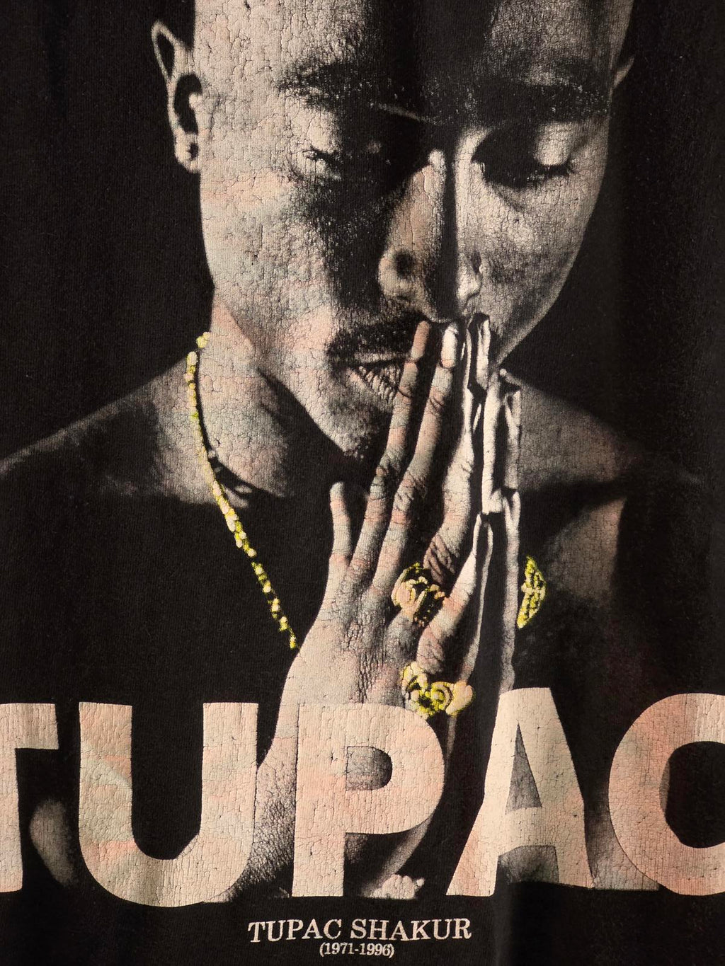 Tupac Shakur Prayer Graphic Black T-shirt Size Small