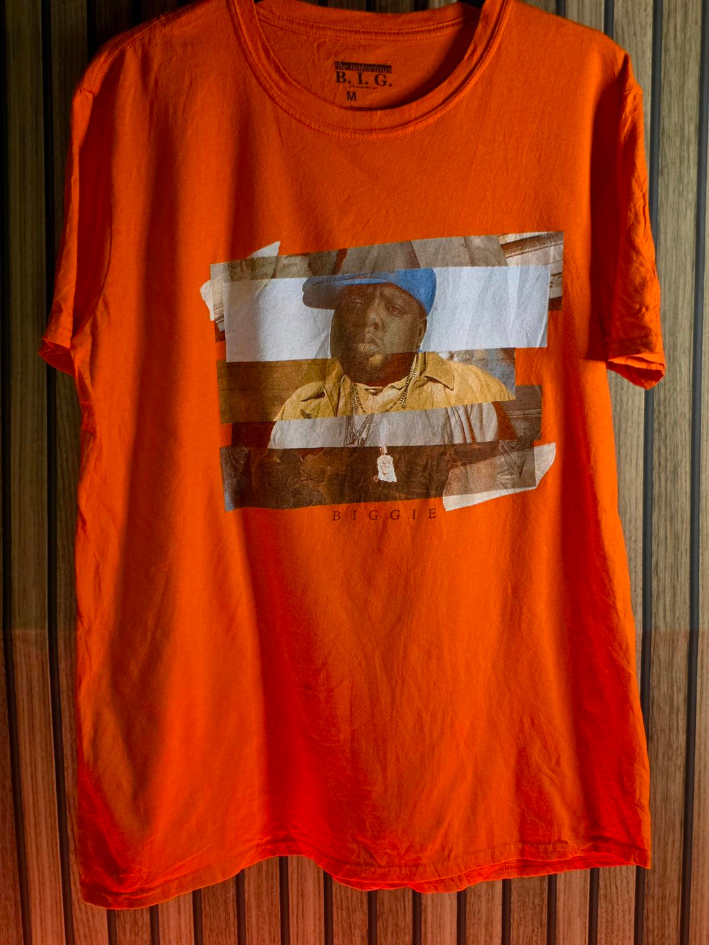 The Notorious B.I.G. Biggie Graphic T-Shirt Orange Medium