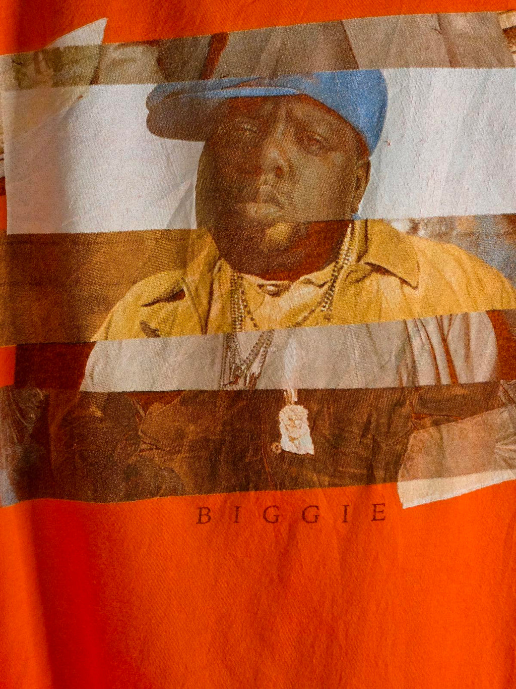 The Notorious B.I.G. Biggie Graphic T-Shirt Orange Medium