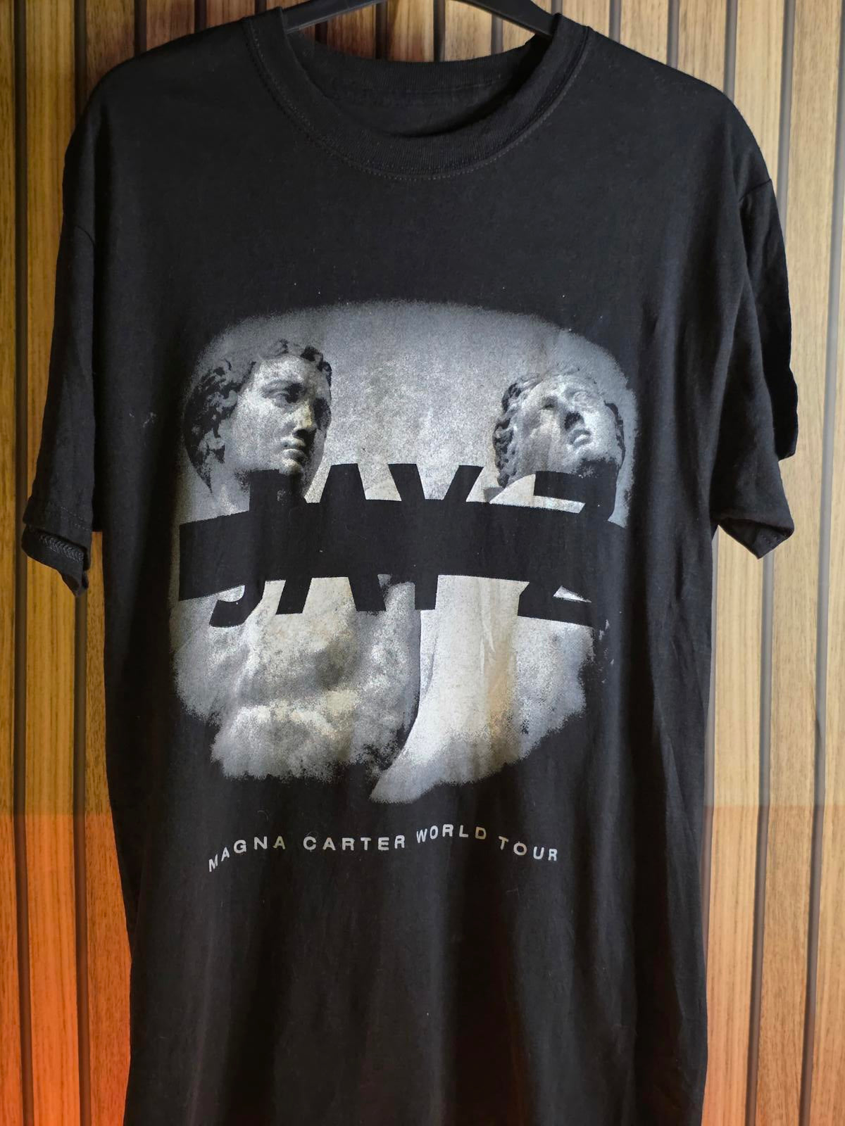 Rare JAY-Z Magna Carter World Tour Black Graphic T-Shirt Size Regular M