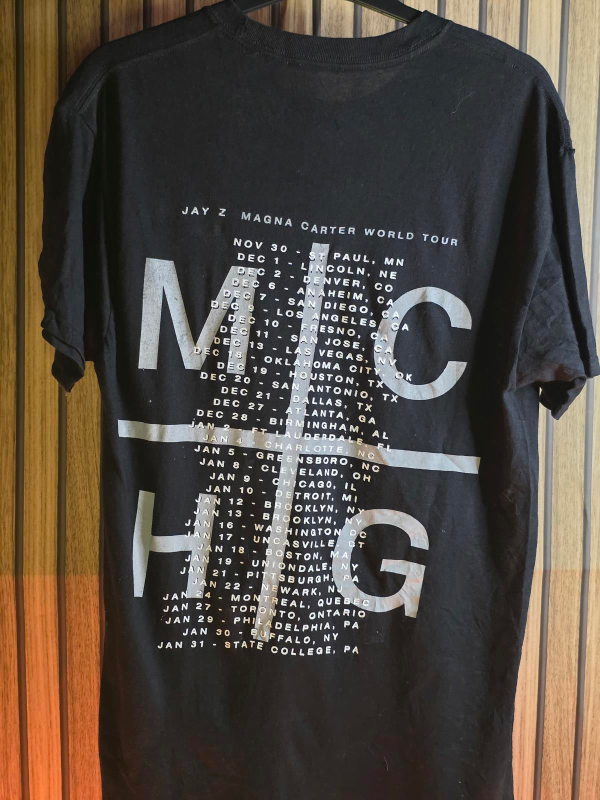 Rare JAY-Z Magna Carter World Tour Black Graphic T-Shirt Size Regular M
