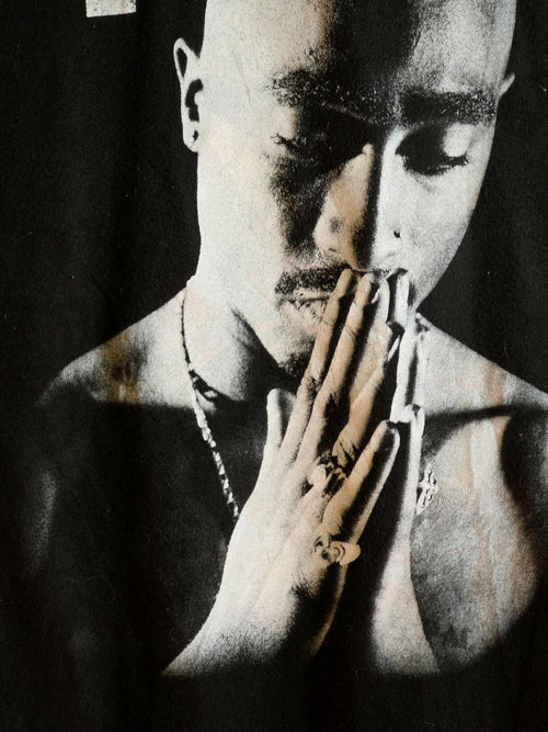2PAC Tupac Praying Graphic T-Shirt Black Size S