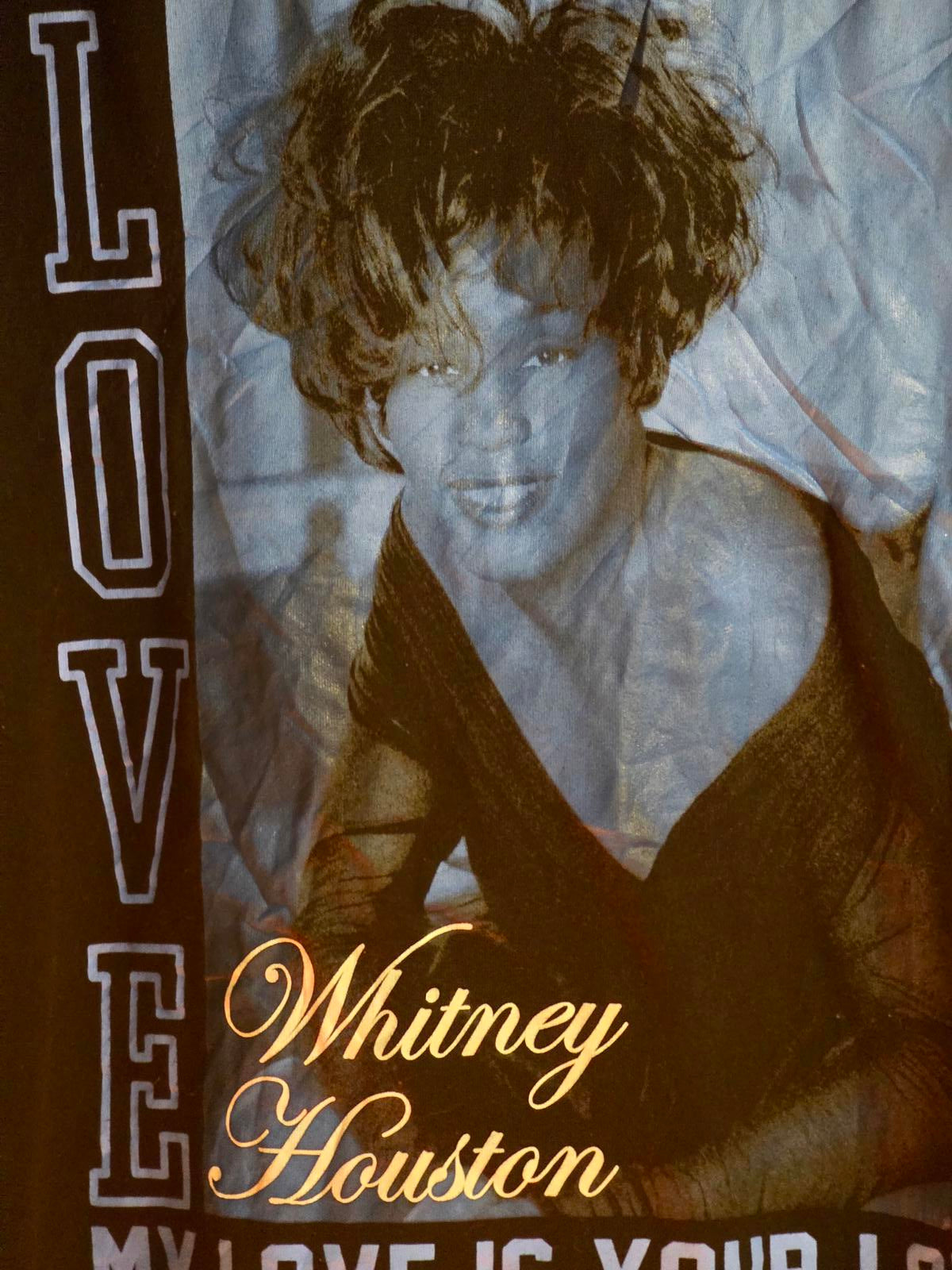 Whitney Houston My Love Is Your Love Black Graphic T-Shirt Size XL