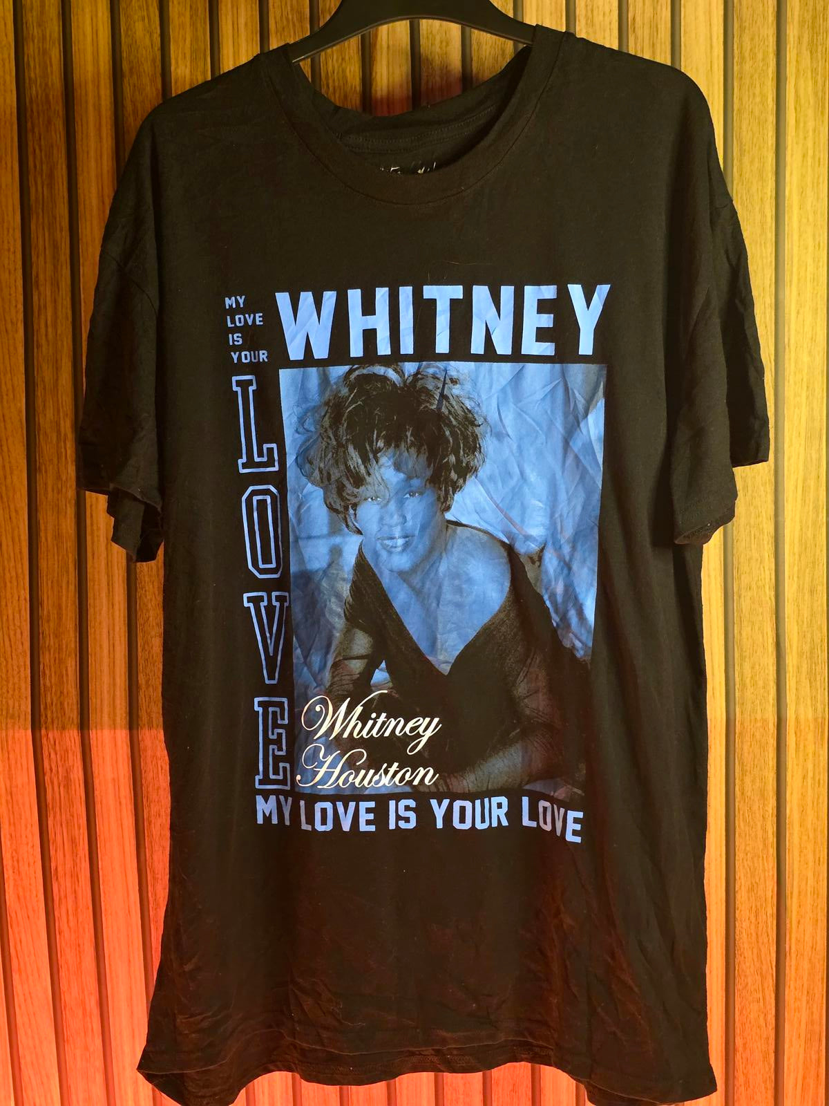 Whitney Houston My Love Is Your Love Black Graphic T-Shirt Size XL