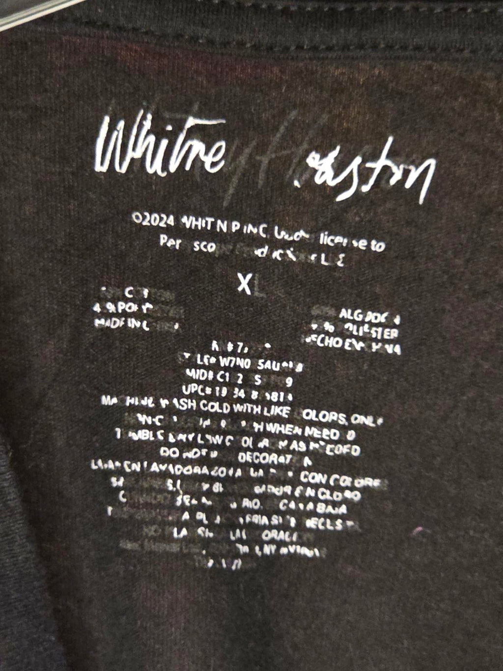 Whitney Houston My Love Is Your Love Black Graphic T-Shirt Size XL