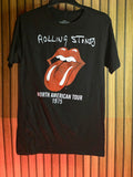 The Rolling Stones North American Tour 1975 T-Shirt Black Small