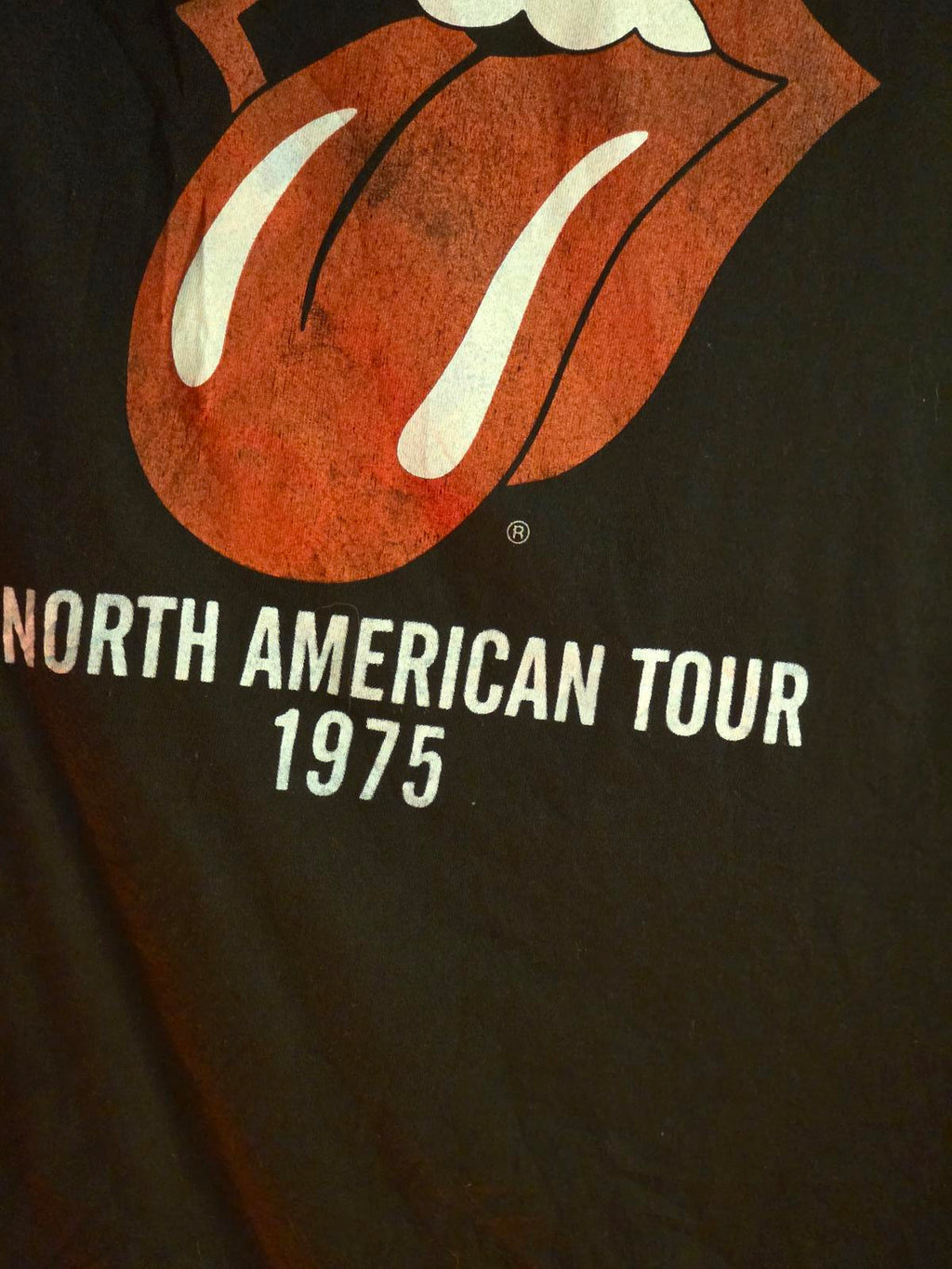 The Rolling Stones North American Tour 1975 T-Shirt Black Small