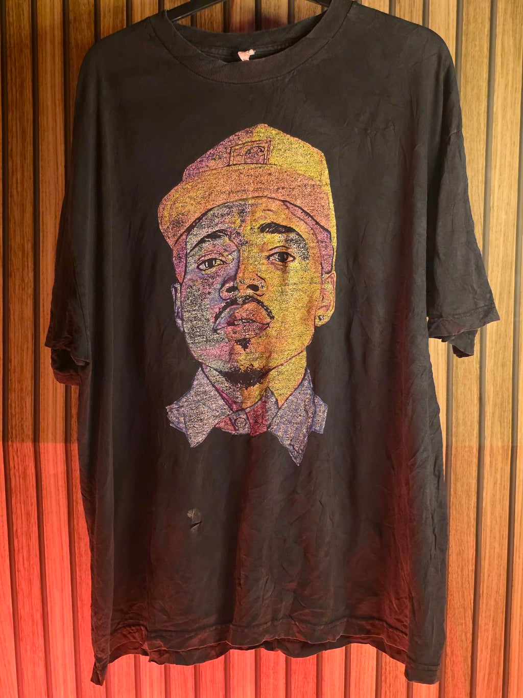 Chance The Rapper Portrait Black T-Shirt Size XL