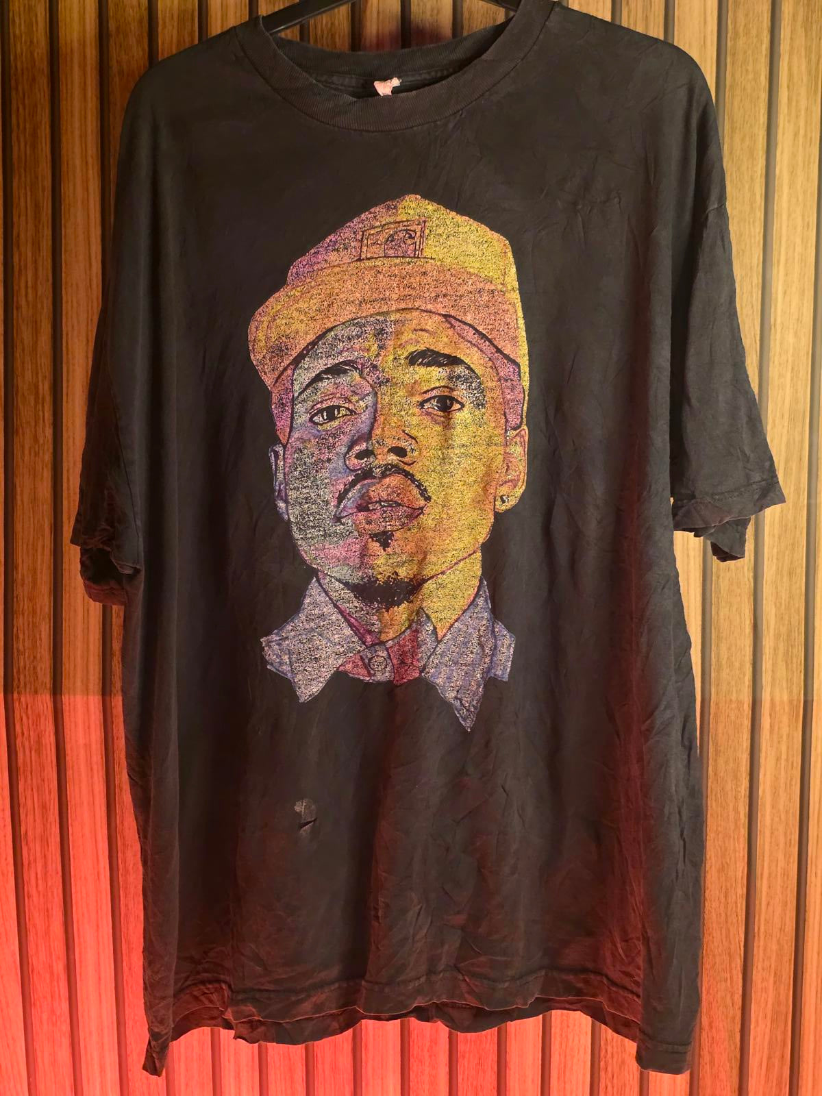 Chance The Rapper Portrait Black T-Shirt Size XL