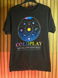Coldplay Music of the Spheres Tour T-shirt Black Size Small