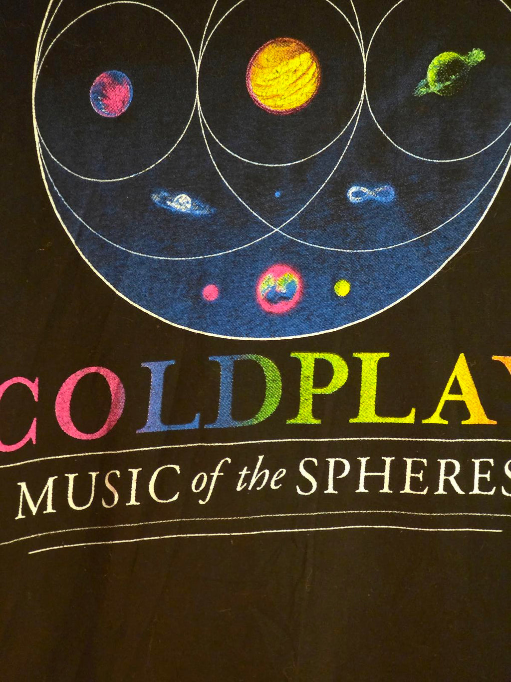 Coldplay Music of the Spheres Tour T-shirt Black Size Small