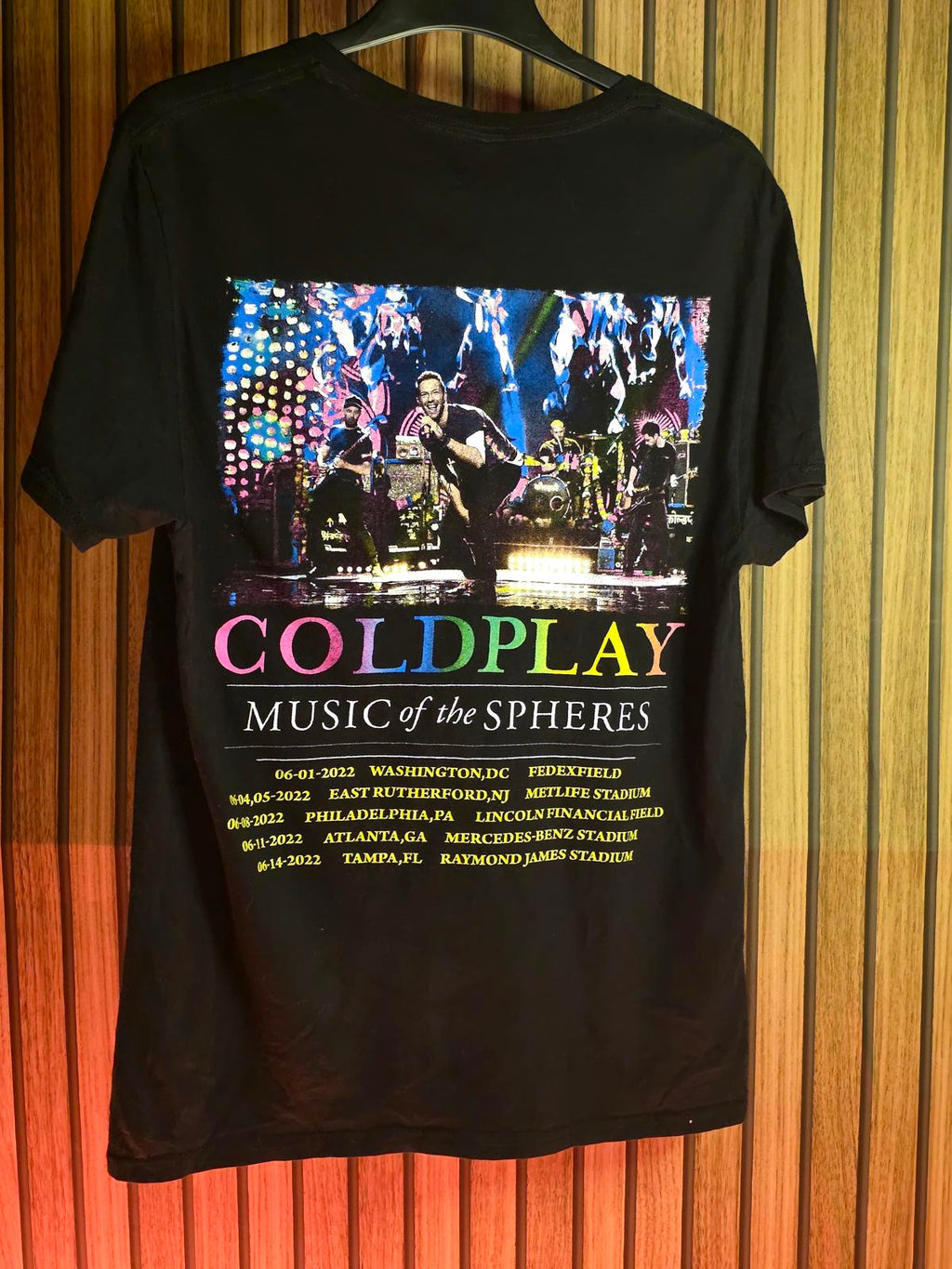 Coldplay Music of the Spheres Tour T-shirt Black Size Small