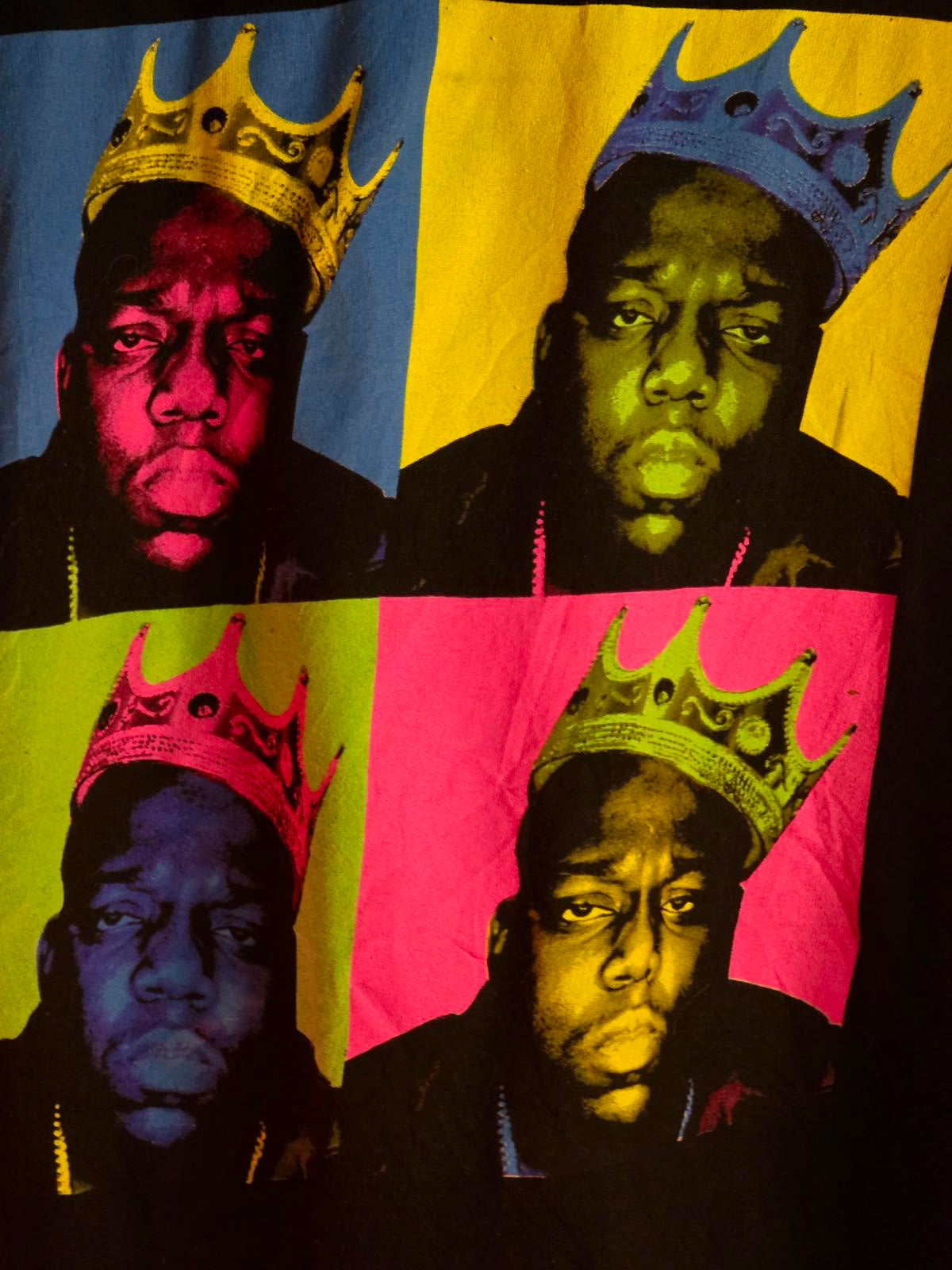 The Notorious B.I.G. Graphic T-Shirt Colour Block Print Black Medium