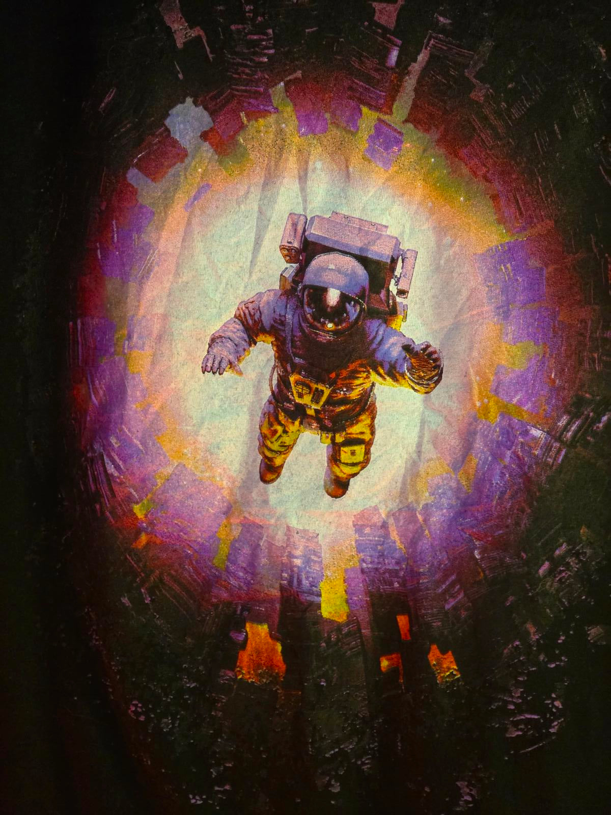 Univibe Astronaut Graphic T-Shirt Black Size S Cotton
