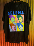 Selena Graphic T-Shirt Colourful Pop Art Design Black XL
