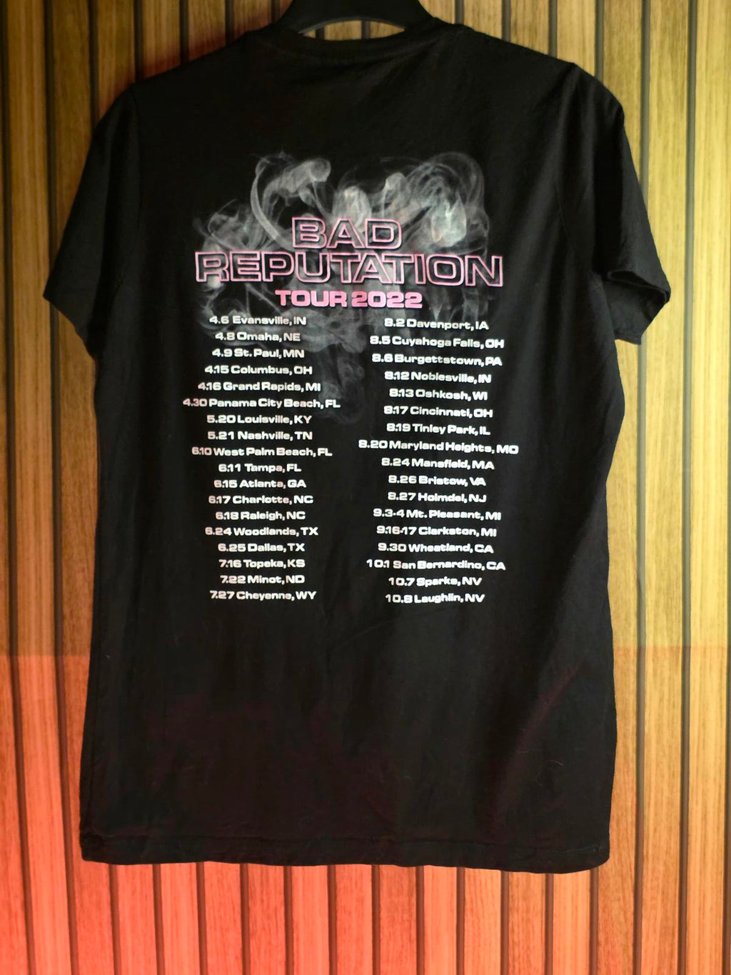 Kid Rock Bad Reputation Tour 2022 Graphic T-Shirt Black XL