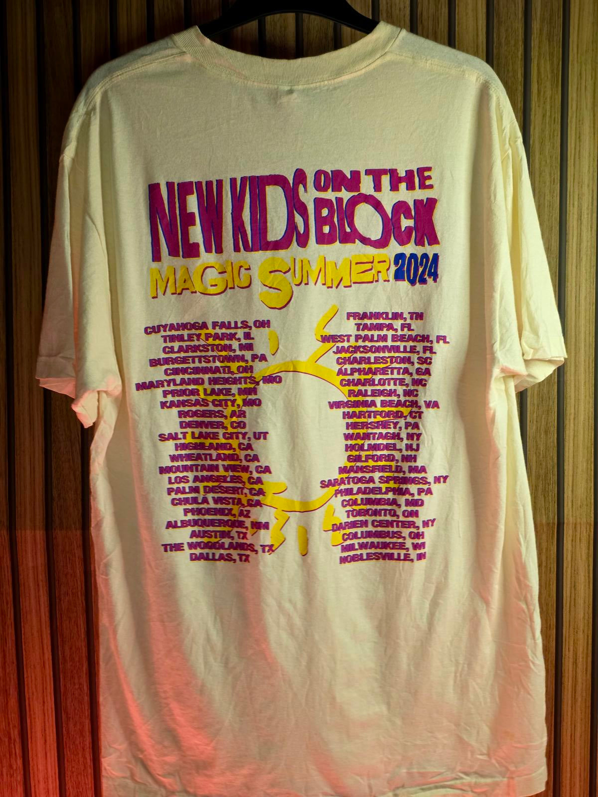 New Kids On The Block Magic Summer 2024 Tour T-Shirt Cream Large