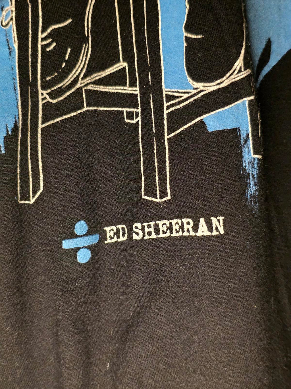 Ed Sheeran Divide Tour T-Shirt Black Graphic T-Shirt Size Medium