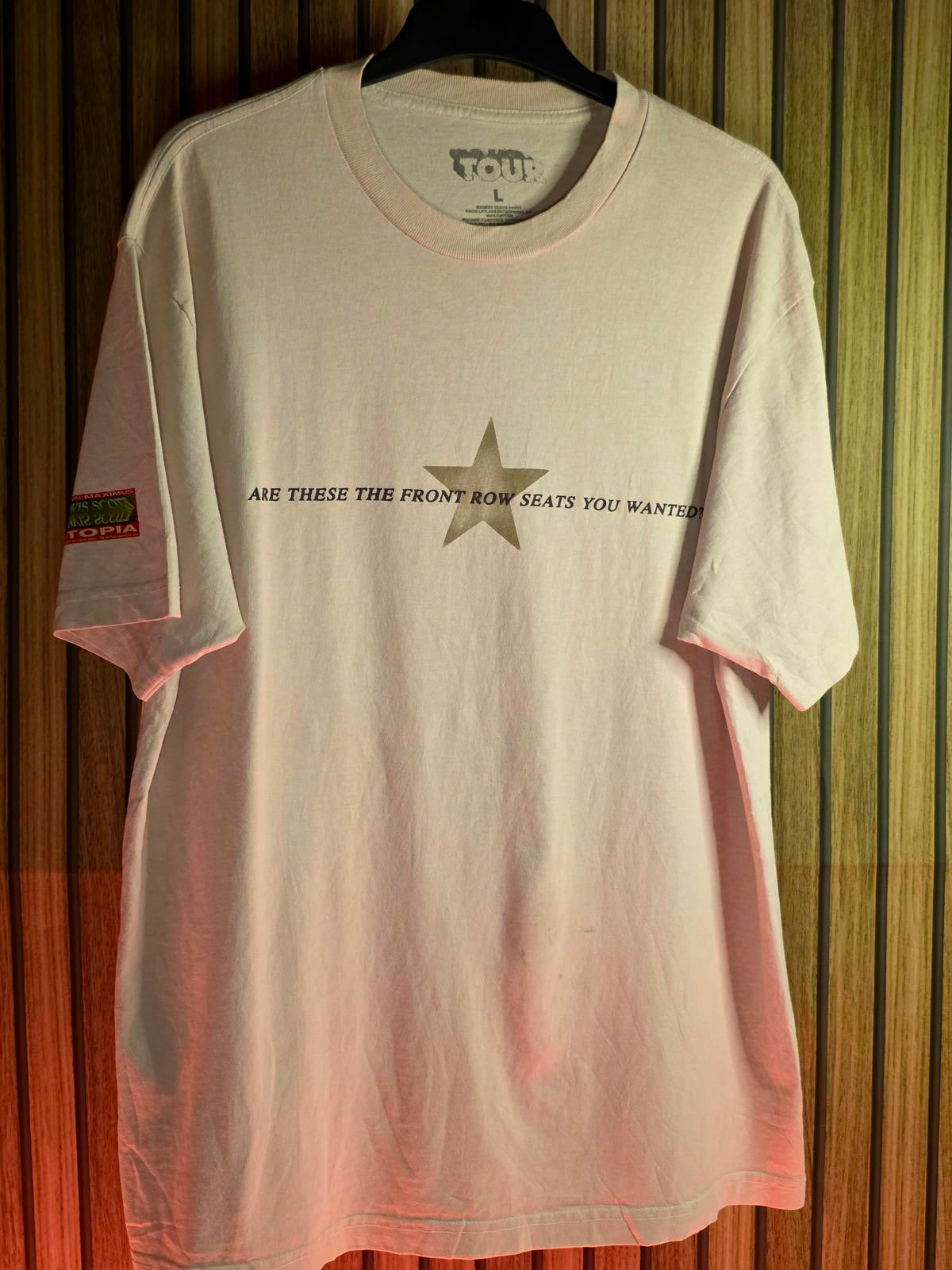 Travis Scott Utopia Tour 2023 Graphic T-Shirt Beige Large