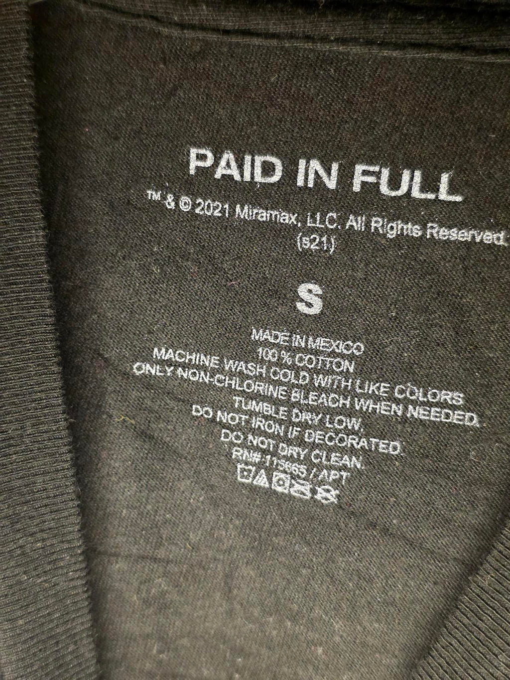 Paid In Full Graphic T-Shirt Black Size S