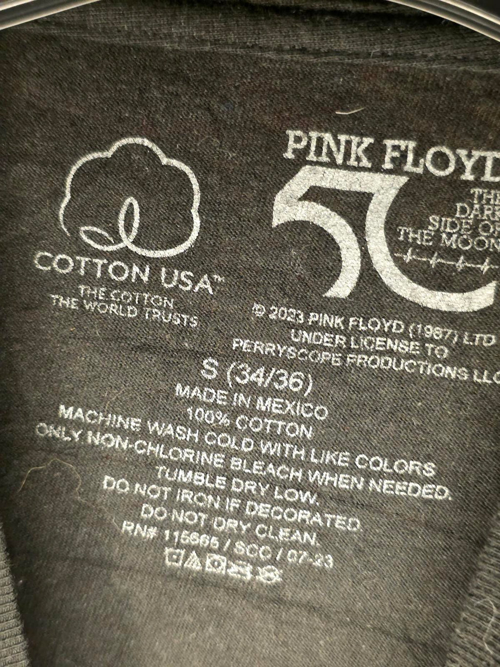 Pink Floyd The Dark Side of the Moon Graphic T-Shirt Black Size S