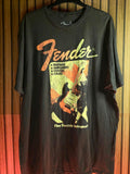 Fender Men's Graphic T-Shirt Electric Guitar Print Black XXL