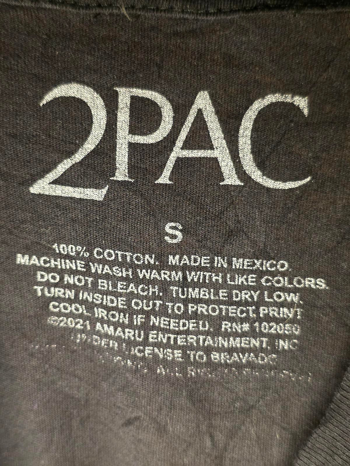 2PAC Graphic T-Shirt Black Size S Cotton 2021 Amaru Entertainment